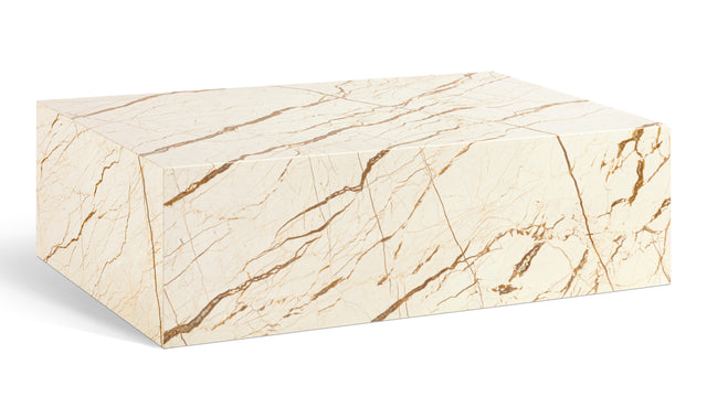 Plinth - Plinth Coffee Table, Sofita Gold Marble