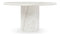 Saga - Saga Round Pedestal Dining Table, Fiore Bianco Marble, 55in