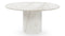 Saga - Saga Round Pedestal Dining Table, Fiore Bianco Marble, 55in