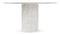 Saga - Saga Round Pedestal Dining Table, Fiore Bianco Marble, 55in