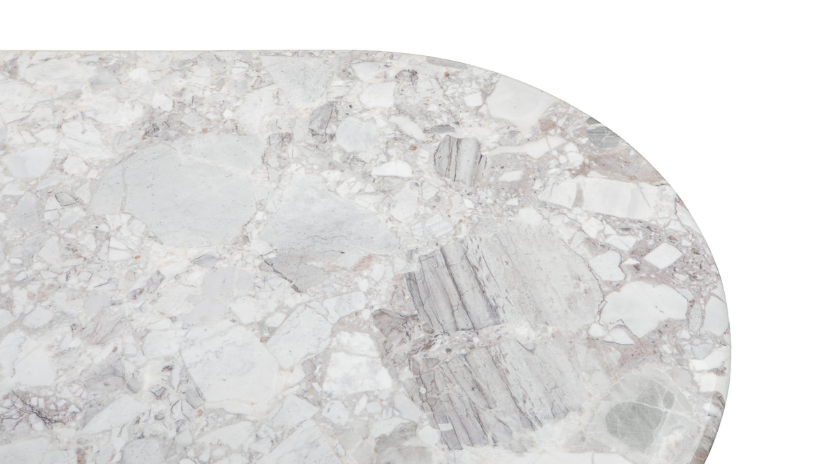 Saturn - Saturn Oval Dining Table, Orso Grigio Marble