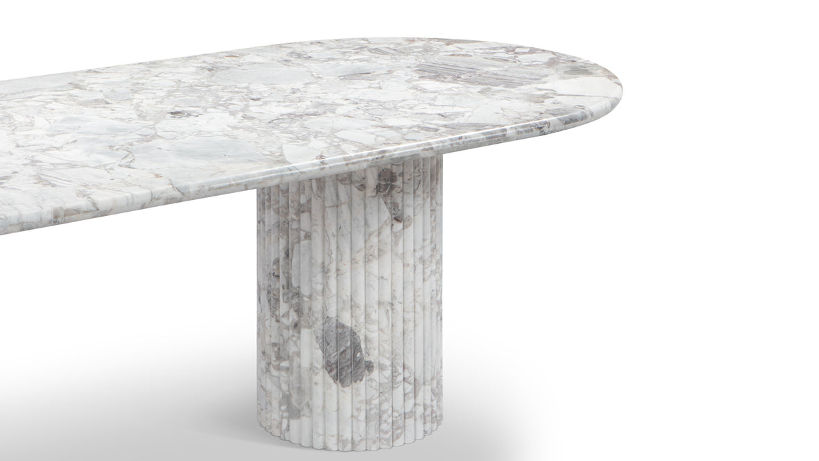 Saturn - Saturn Oval Dining Table, Orso Grigio Marble