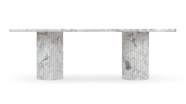 Saturn - Saturn Oval Dining Table, Orso Grigio Marble