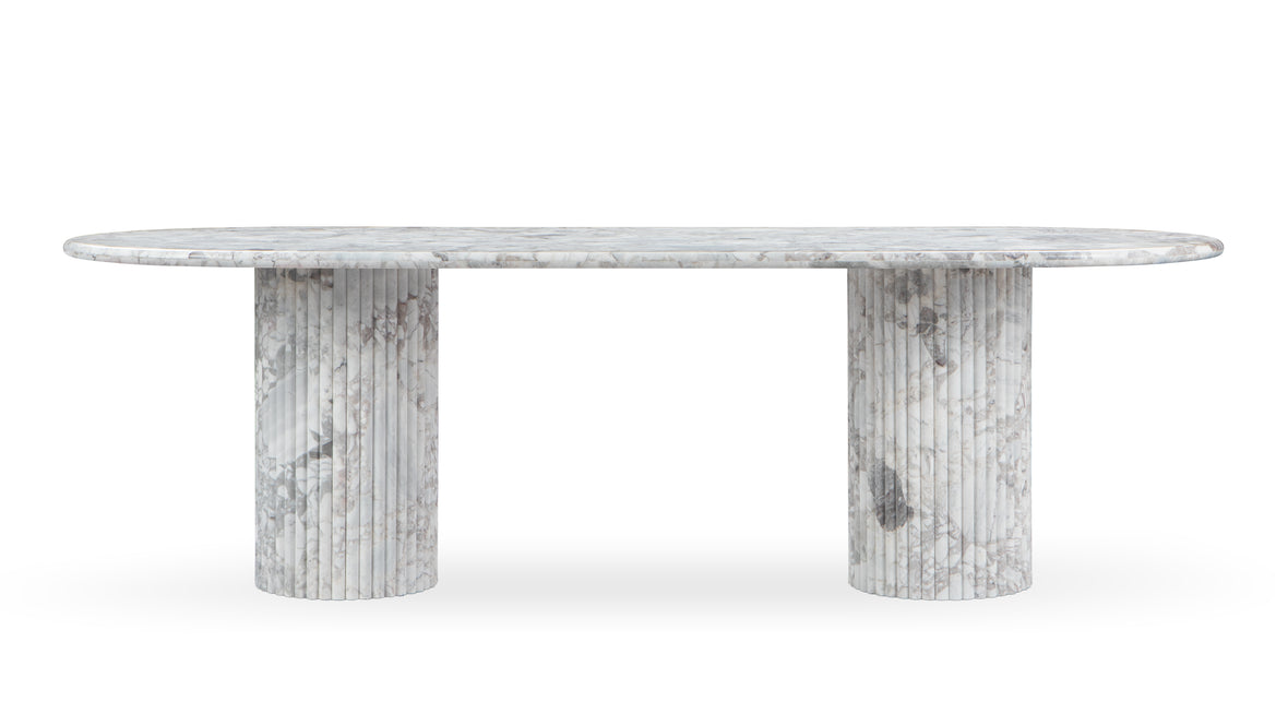 Saturn - Saturn Oval Dining Table, Orso Grigio Marble