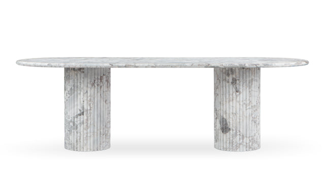 Saturn - Saturn Oval Dining Table, Orso Grigio Marble