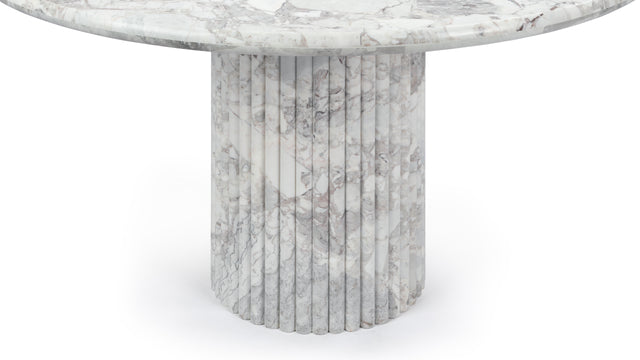 Saturn - Saturn Round Pedestal Dining Table, Orso Grigio Marble, 47in