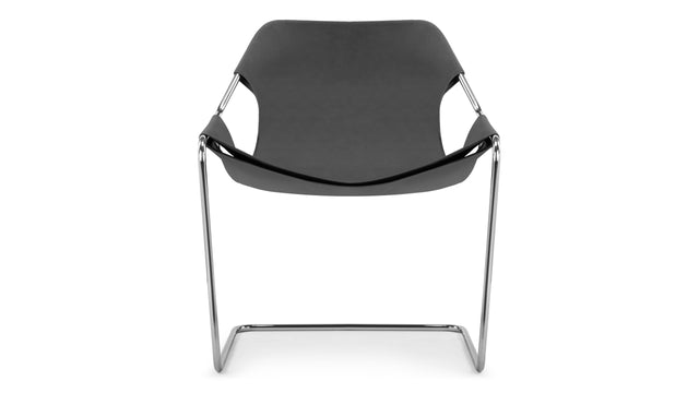 Paulistano - Paulistano Chair, Jet Vegan Leather & Chrome