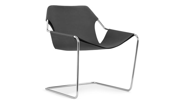 Paulistano - Paulistano Chair, Jet Vegan Leather & Chrome