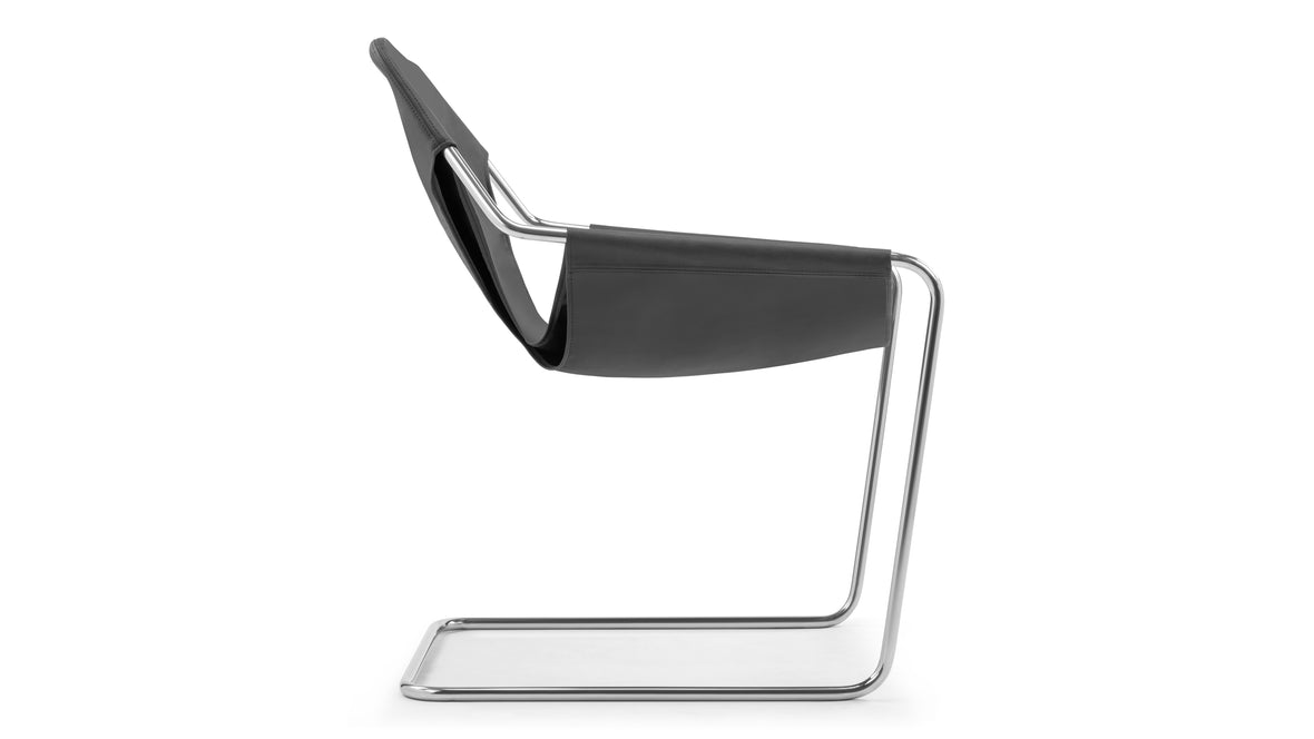 Paulistano - Paulistano Chair, Jet Vegan Leather & Chrome