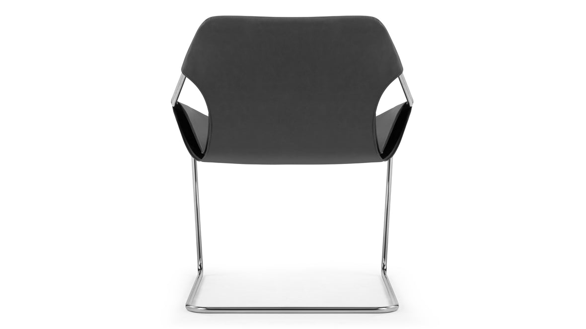 Paulistano - Paulistano Chair, Jet Vegan Leather & Chrome