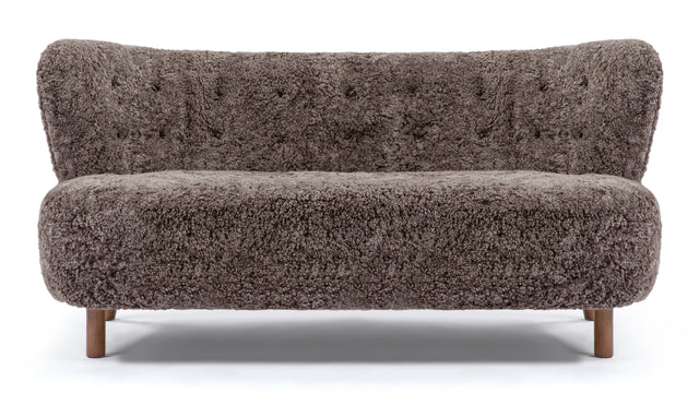 Petra - Petra Sofa, Frosted Coco Luxe Sheepskin and Walnut