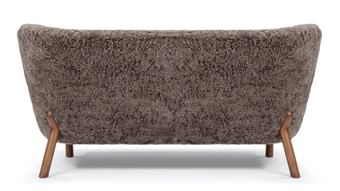 Petra - Petra Sofa, Frosted Coco Luxe Sheepskin and Walnut