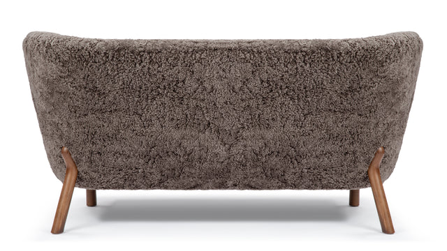 Petra - Petra Sofa, Frosted Coco Luxe Sheepskin and Walnut