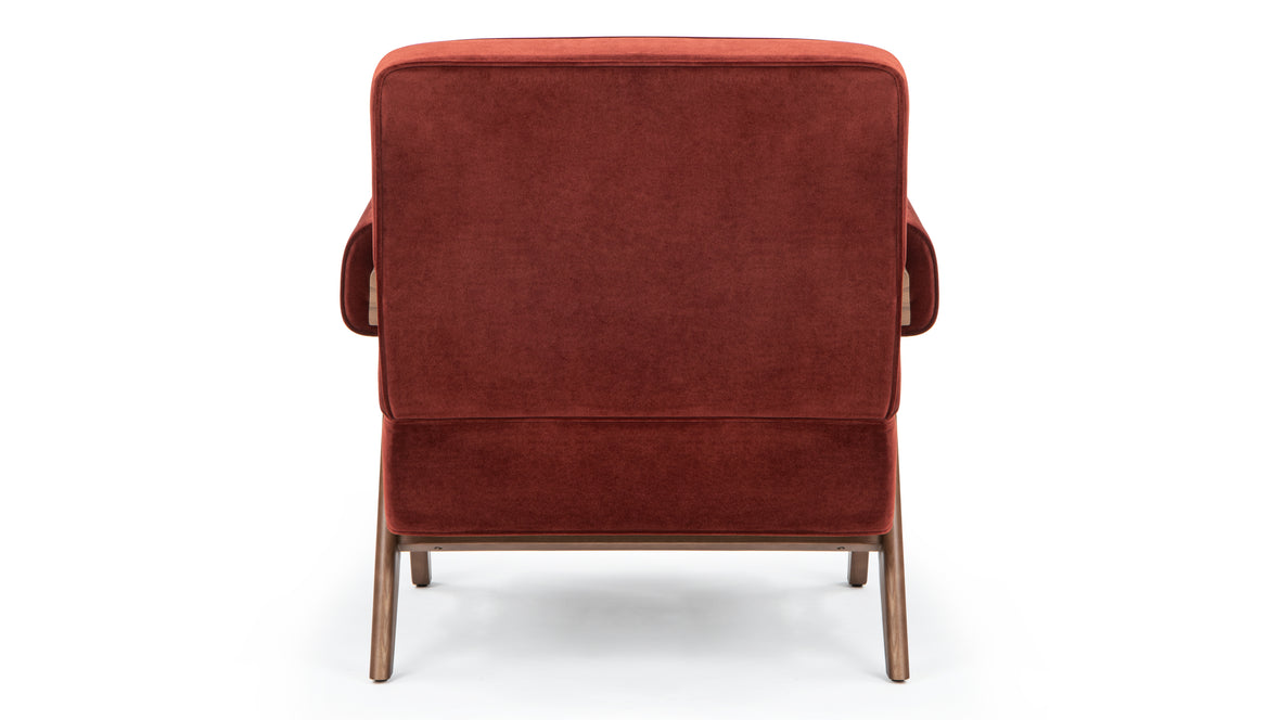 Pierre Jeanneret - Pierre Jeanneret Lounge Chair, Burgundy Silken Velvet