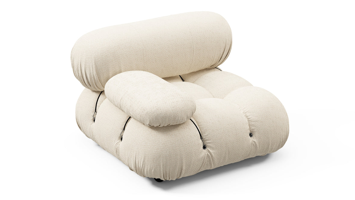 Bellini Outdoor - Mario Bellini Outdoor Module, Left Arm, Cream Chunky Performance Weave