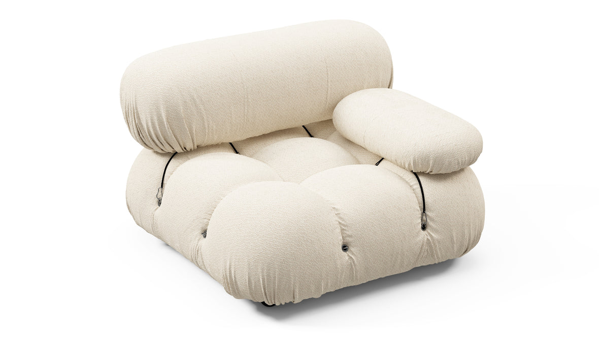 Bellini Outdoor - Mario Bellini Outdoor Module, Right Arm, Cream Chunky Performance Weave