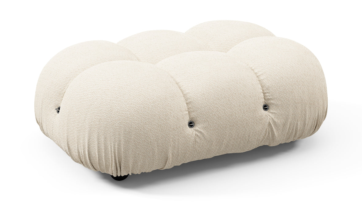 Bellini Outdoor - Mario Bellini Outdoor Ottoman, Cream Chunky Performance Weave