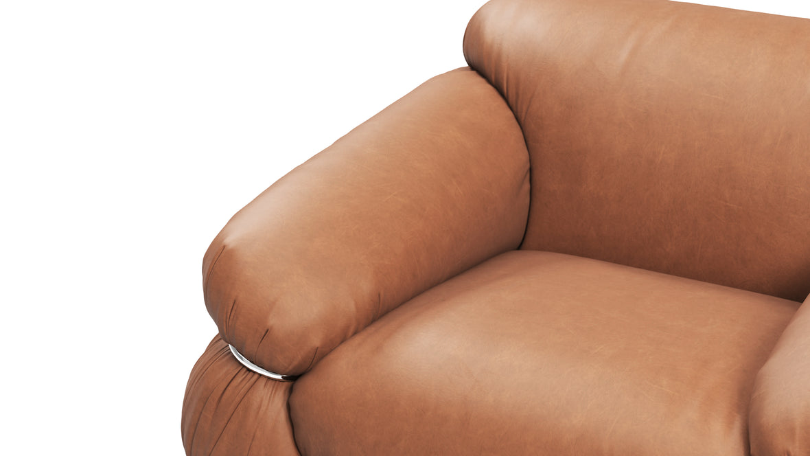 Sesann - Sesann Lounge Chair, Chestnut Vegan Leather