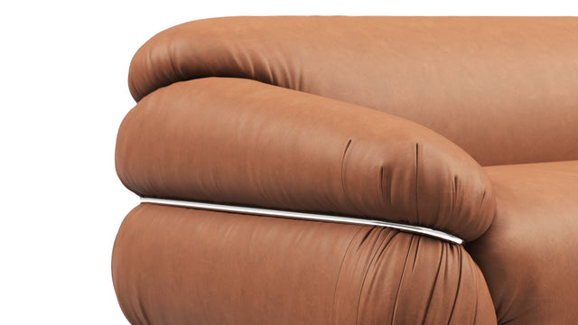 Sesann - Sesann Three Seater Sofa, Chestnut Vegan Leather