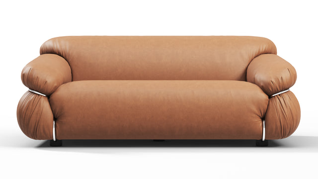 Sesann - Sesann Two Seater Sofa, Chestnut Vegan Leather