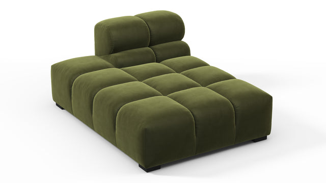 Tufty - Tufty Module, Left Chaise, Armless, Thyme Luxe Velvet