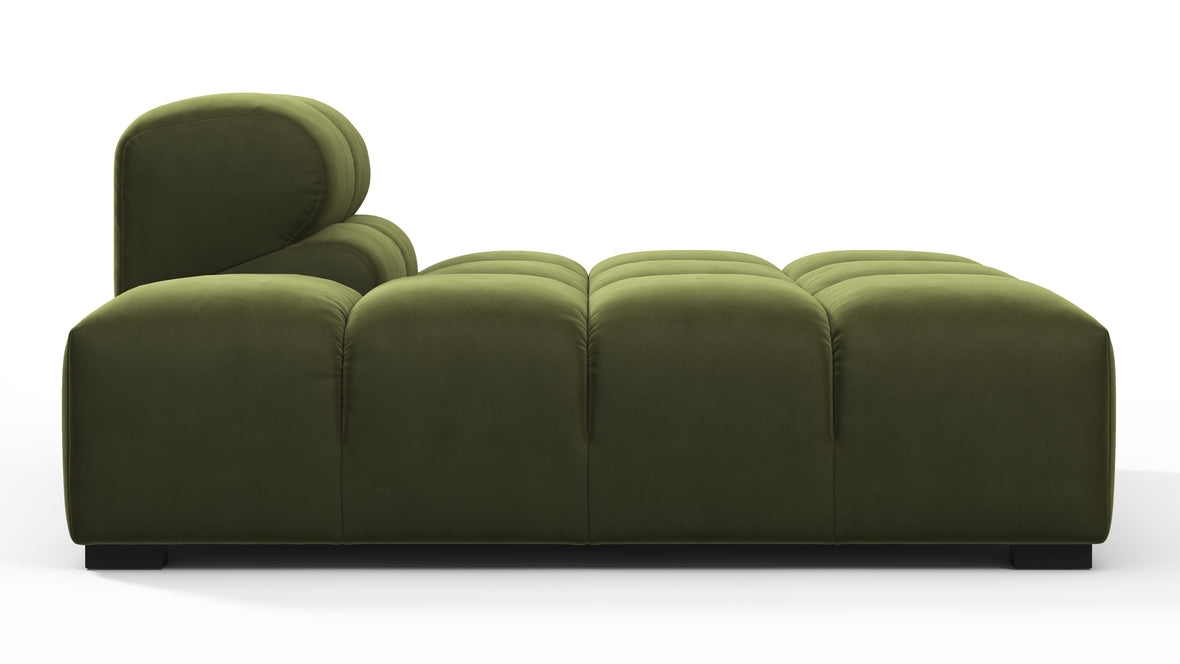 Tufty - Tufty Module, Left Chaise, Armless, Thyme Luxe Velvet