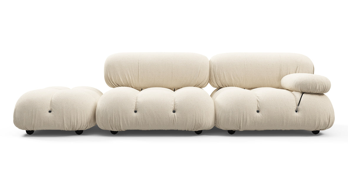 Bellini Outdoor - Mario Bellini Outdoor Open End Sofa, Left, Cream Chunky Performance Weave