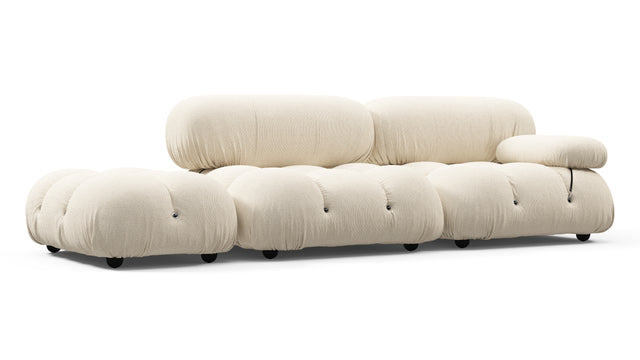 Bellini Outdoor - Mario Bellini Outdoor Open End Sofa, Left, Cream Chunky Performance Weave