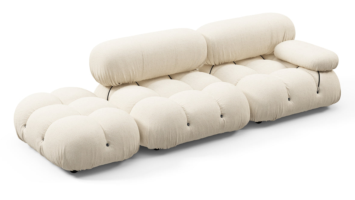 Bellini Outdoor - Mario Bellini Outdoor Open End Sofa, Left, Cream Chunky Performance Weave