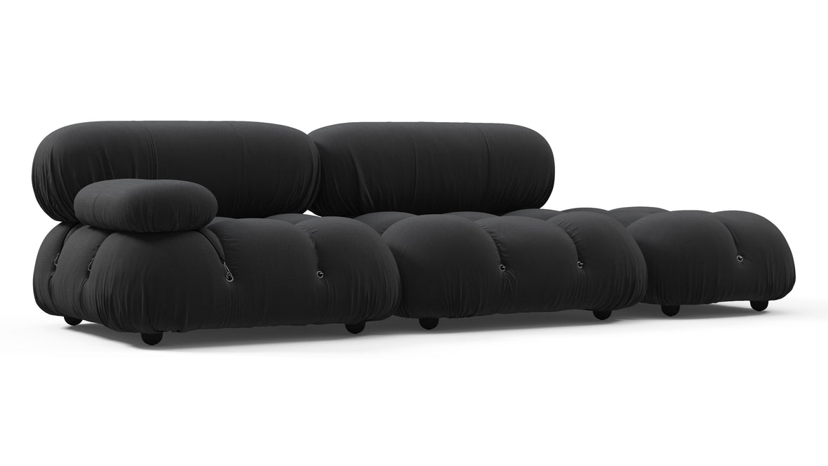 Bellini Outdoor - Mario Bellini Outdoor Open End Sofa, Right, Black Performance Weave