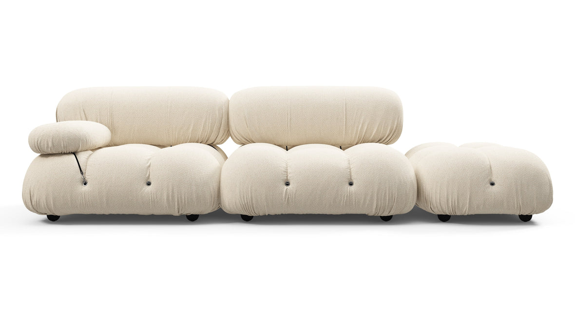 Bellini Outdoor - Mario Bellini Outdoor Open End Sofa, Right, Cream Chunky Performance Weave