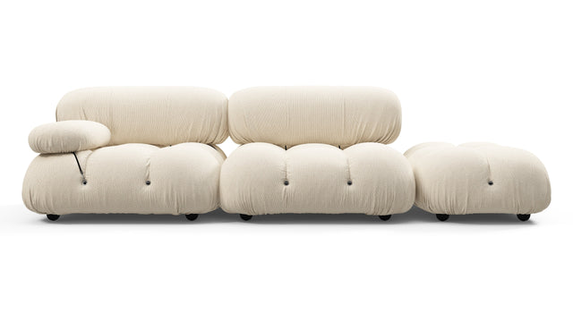 Bellini Outdoor - Mario Bellini Outdoor Open End Sofa, Right, Cream Chunky Performance Weave