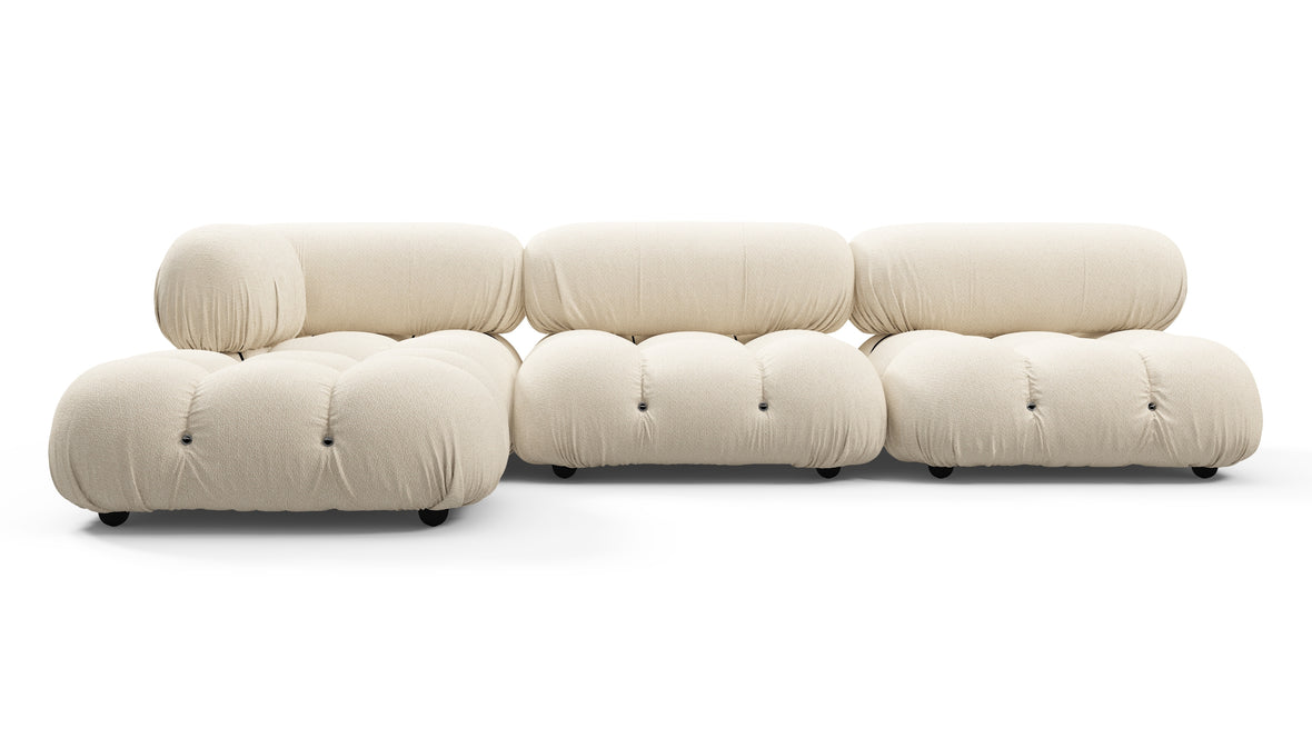 Bellini Outdoor - Mario Bellini Outdoor Sectional, Left Chaise, Cream Chunky Performance Weave