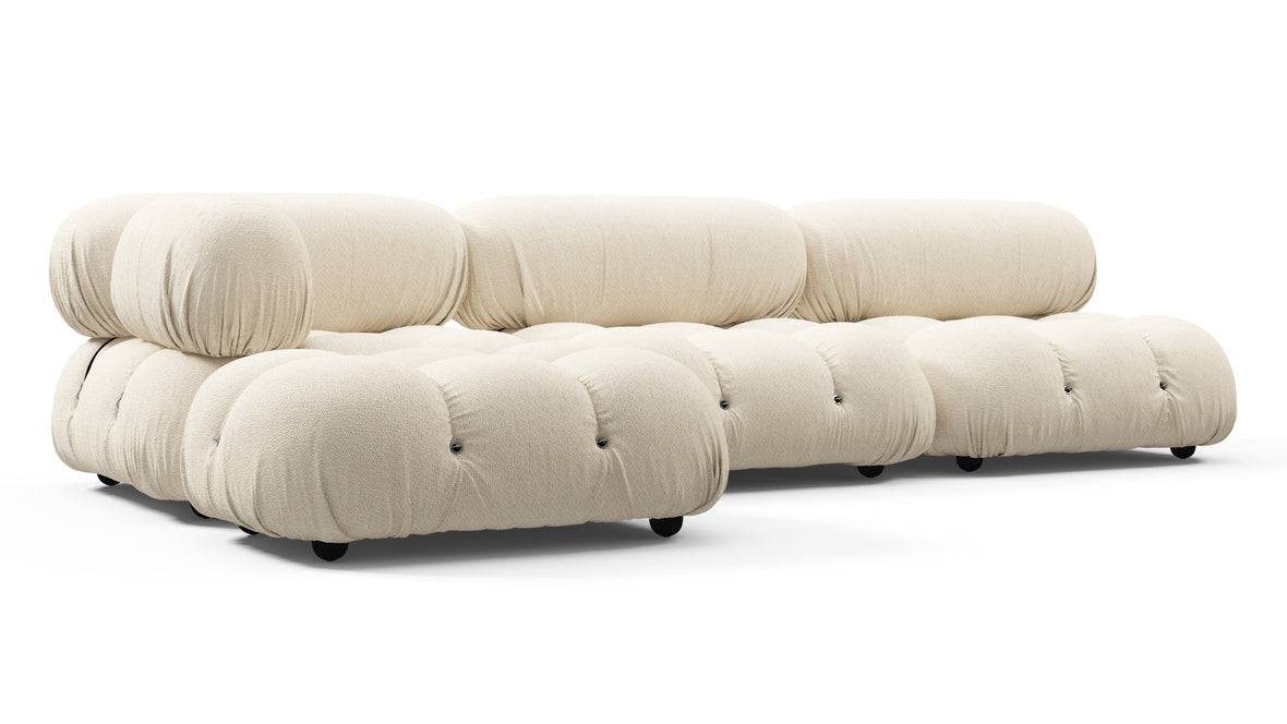 Bellini Outdoor - Mario Bellini Outdoor Sectional, Left Chaise, Cream Chunky Performance Weave