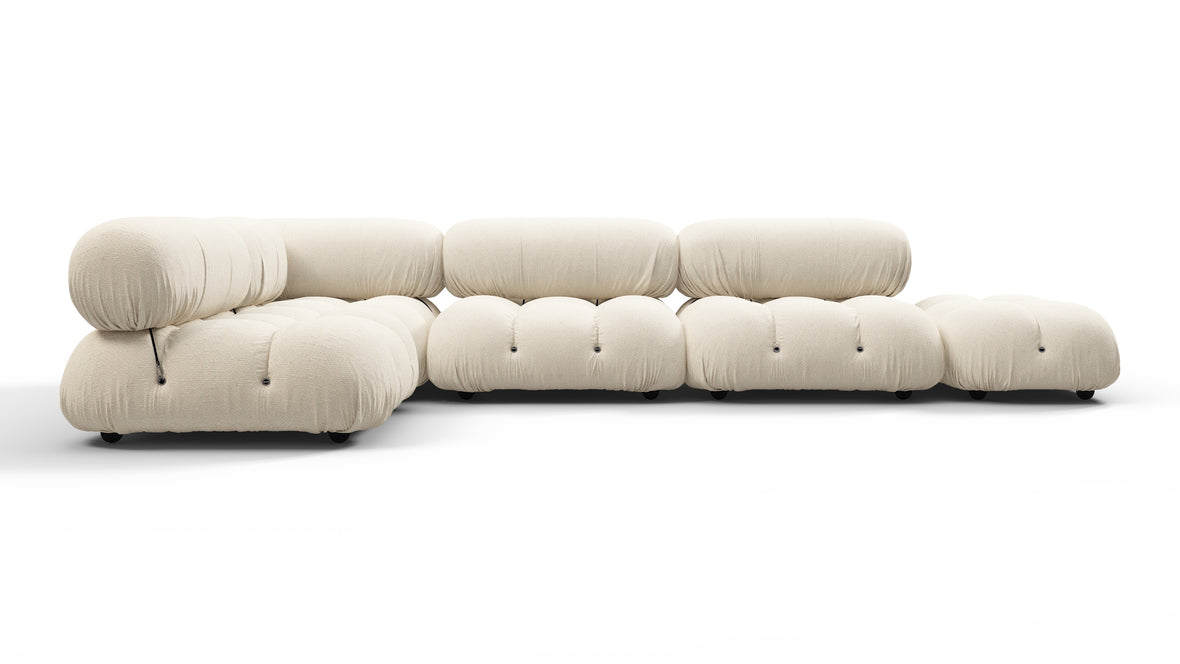 Bellini Outdoor - Mario Bellini Outdoor Sectional, Left Corner, Cream Chunky Performance Weave