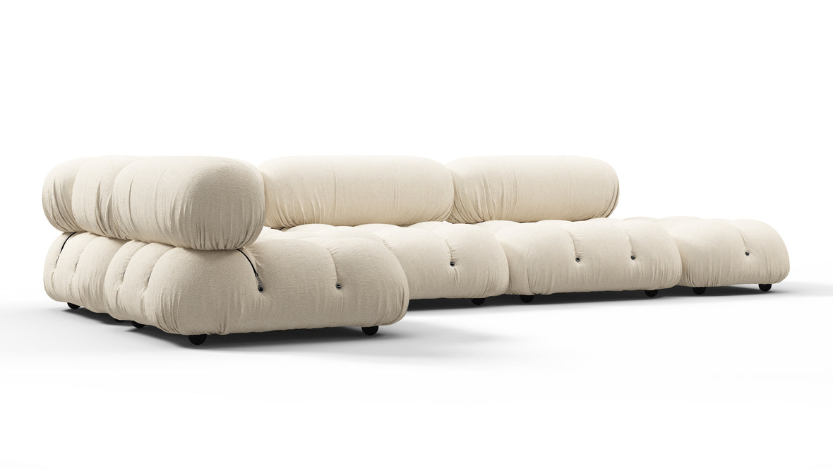 Bellini Outdoor - Mario Bellini Outdoor Sectional, Left Corner, Cream Chunky Performance Weave