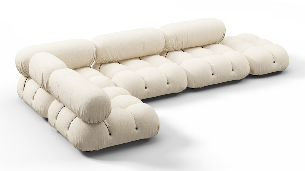 Bellini Outdoor - Mario Bellini Outdoor Sectional, Left Corner, Cream Chunky Performance Weave