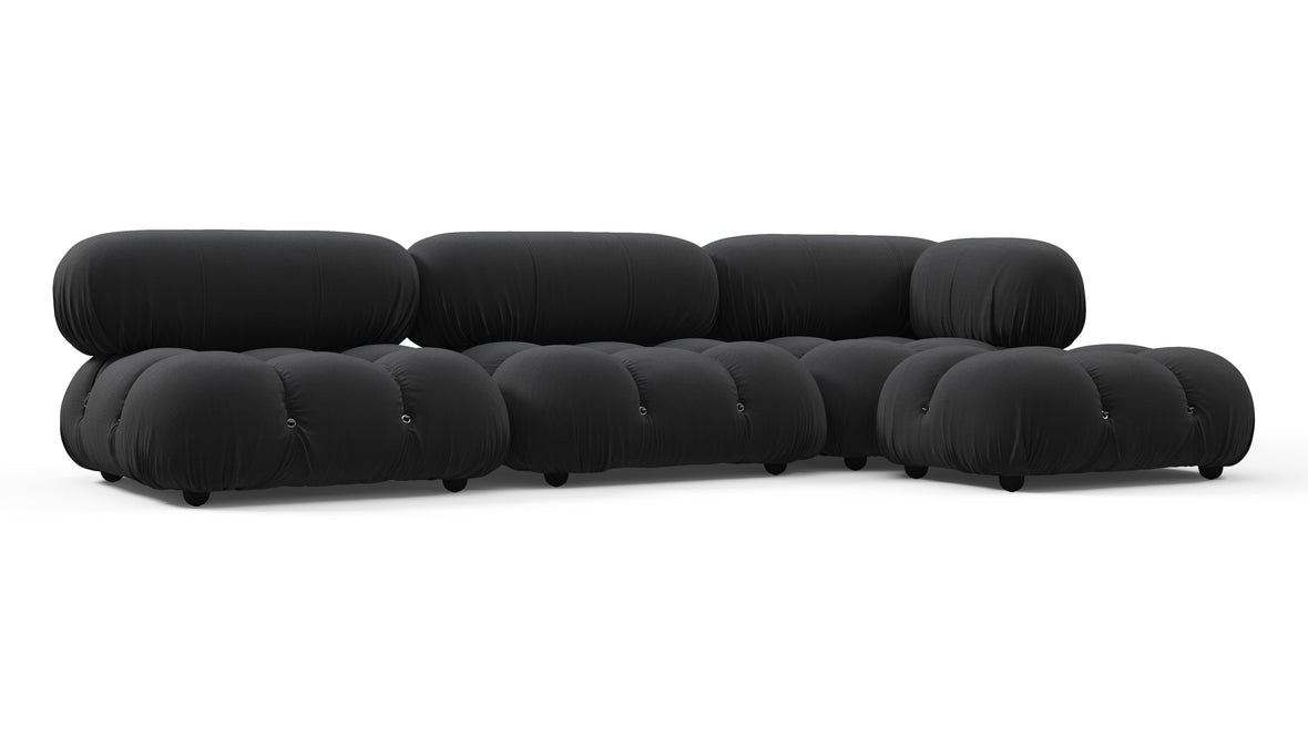 Bellini Outdoor - Mario Bellini Outdoor Sectional, Right Chaise, Black Performance Weave