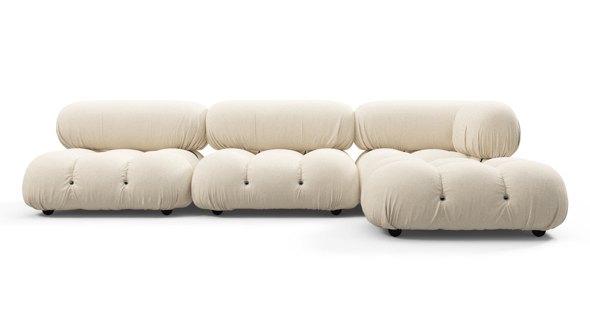 Bellini Outdoor - Mario Bellini Outdoor Sectional, Right Chaise, Cream Chunky Performance Weave