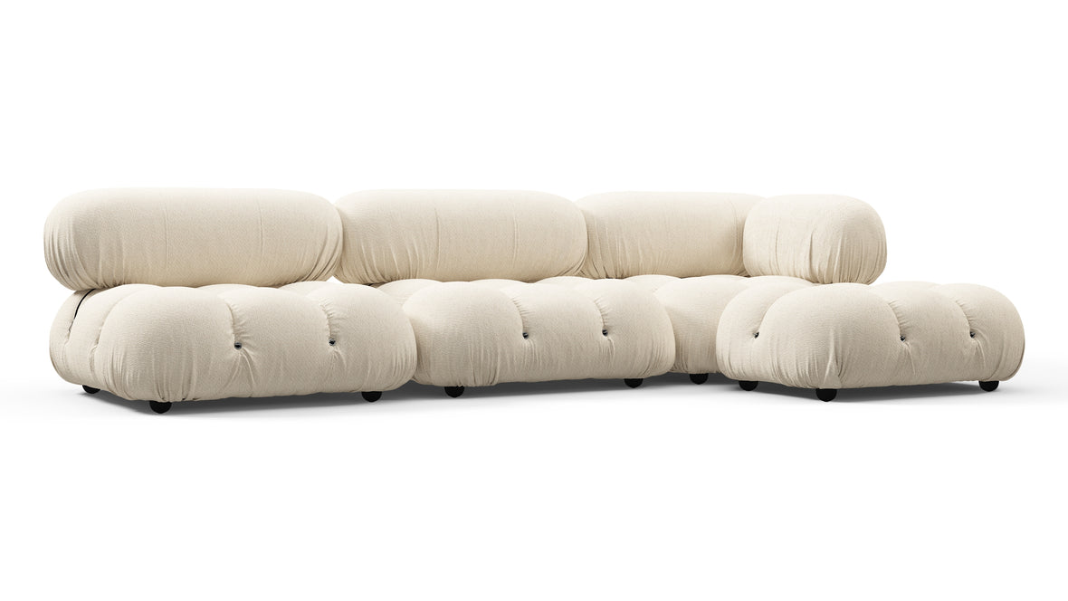 Bellini Outdoor - Mario Bellini Outdoor Sectional, Right Chaise, Cream Chunky Performance Weave