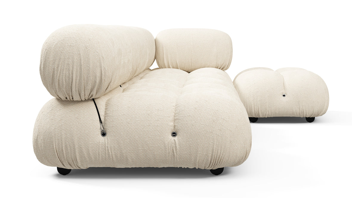 Bellini Outdoor - Mario Bellini Outdoor Sectional, Right Chaise, Cream Chunky Performance Weave