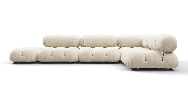 Bellini Outdoor - Mario Bellini Outdoor Sectional, Right Corner, Cream Chunky Performance Weave