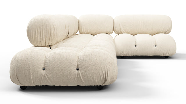 Bellini Outdoor - Mario Bellini Outdoor Sectional, Right Corner, Cream Chunky Performance Weave