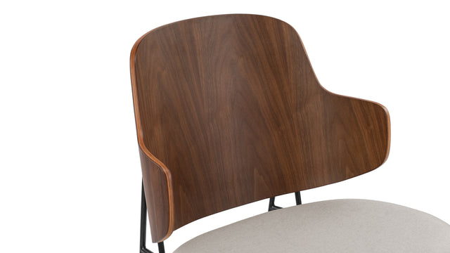 The Penguin - The Penguin Dining Chair, Wheat Gray Cashmere Wool and Walnut