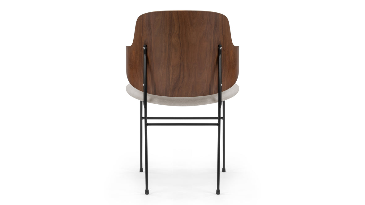 The Penguin - The Penguin Dining Chair, Wheat Gray Cashmere Wool and Walnut