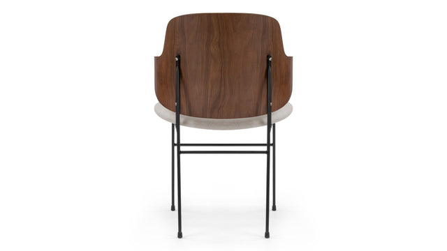 The Penguin - The Penguin Dining Chair, Wheat Gray Cashmere Wool and Walnut