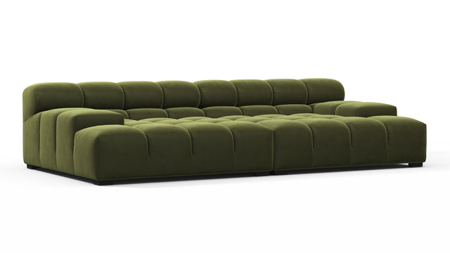 Tufty - Tufty Sectional, Extra Deep Sofa, Thyme Luxe Velvet