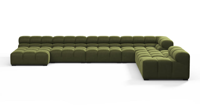 Tufty - Tufty Sectional, Extra Large Right Corner, Thyme Luxe Velvet