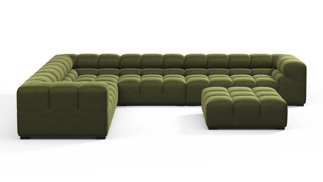 Tufty - Tufty Sectional, Large Left Corner, Thyme Luxe Velvet