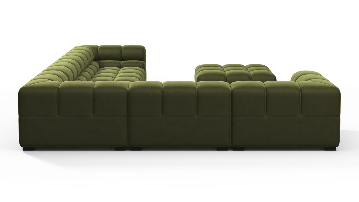 Tufty - Tufty Sectional, Large Left Corner, Thyme Luxe Velvet